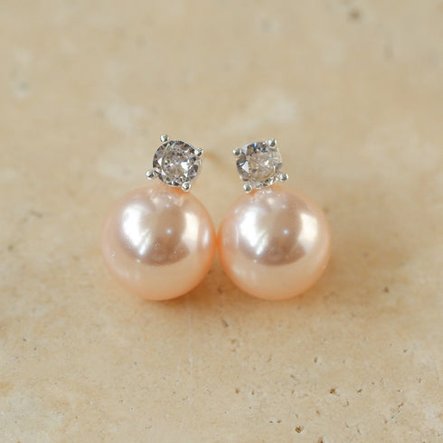 Swarovsk Pearl Zirconia Stone Earrings - Zafari Studio Jewelry
