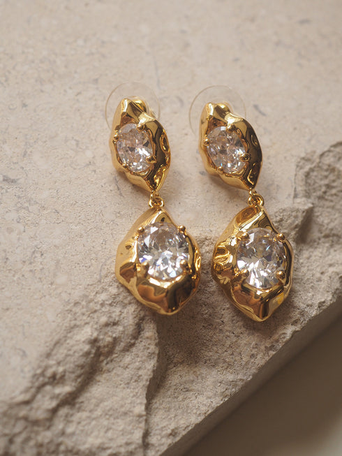 Vintage Chic Zirconia Lava Earrings - Zafari Studio Jewelry