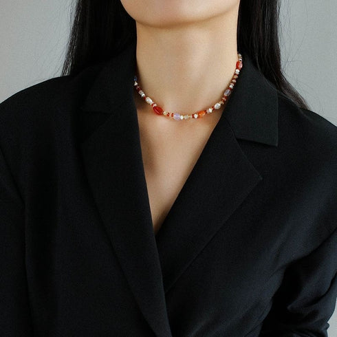 Multicolor Onyx Beads Necklace - Zafari Studio Jewelry