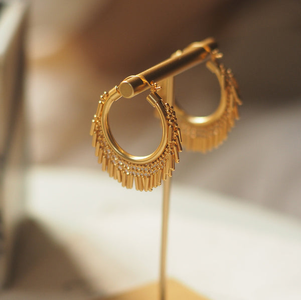 Vintage Hoop Tessel Earrings - Zafari Studio Jewelry