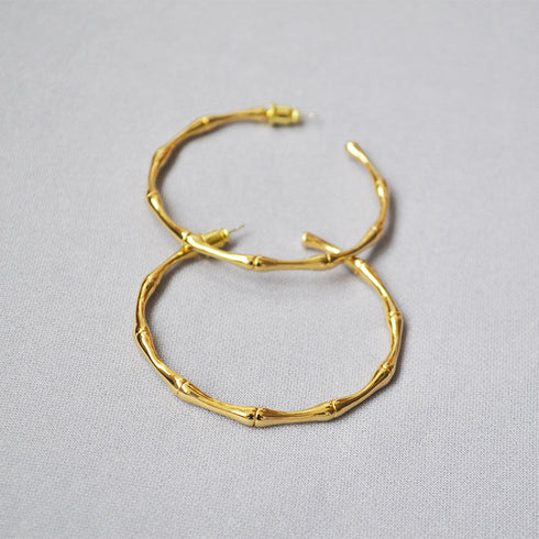 Bamboo Style Hoop Earrings - Zafari Studio Jewelry