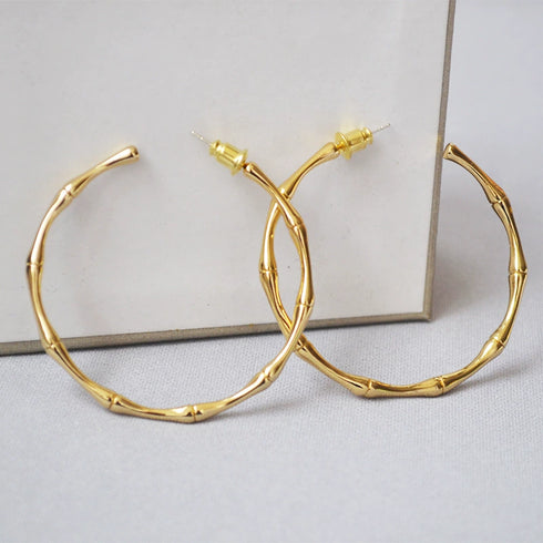 Bamboo Style Hoop Earrings - Zafari Studio Jewelry
