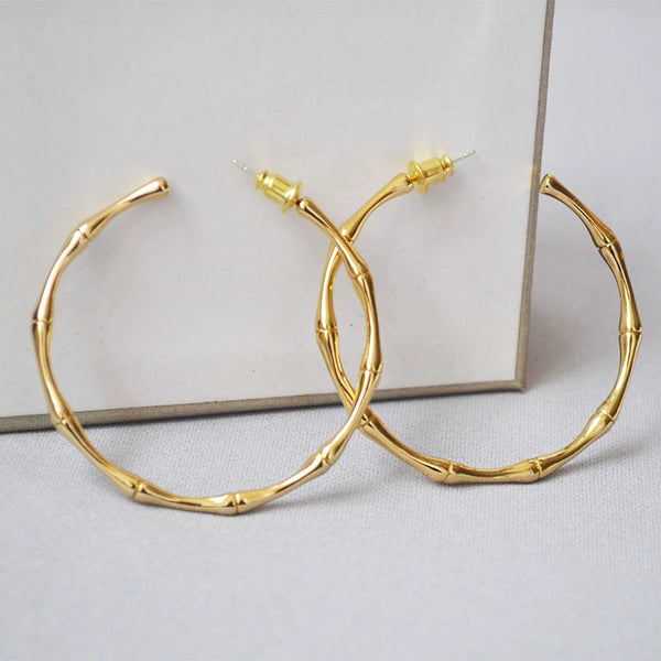 Bamboo Style Hoop Earrings - Zafari Studio Jewelry