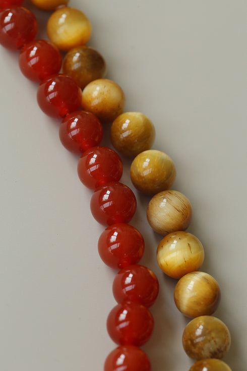Baroque Pearl & Tiger Eye Stone Beaded Necklace - Zafari Studio Jewelry