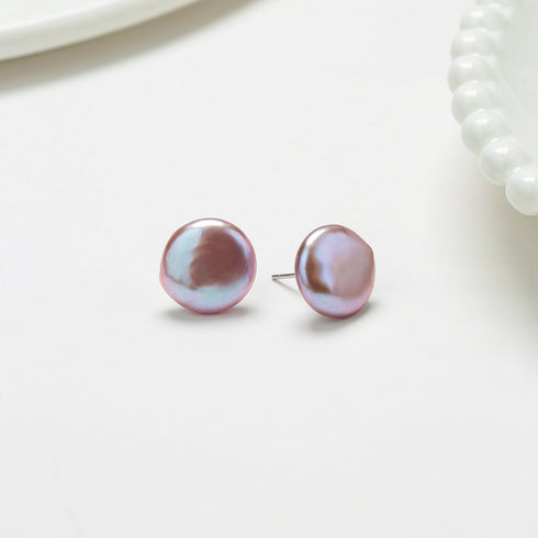 Coin Baroque Pearl Stud Earrings - Zafari Studio Jewelry