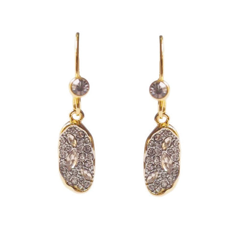 Vintage Coin Zirconia Hook Earrings - Zafari Studio Jewelry