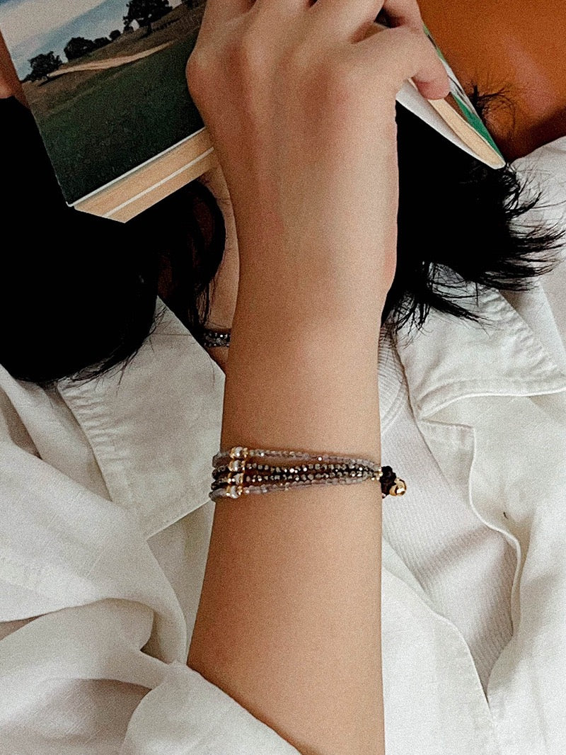 Natural Stone Chain Layered Necklace & Bracelet - Zafari Studio Jewelry