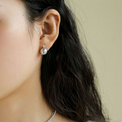 Swarovsk Pearl Zirconia Stone Earrings - Zafari Studio Jewelry