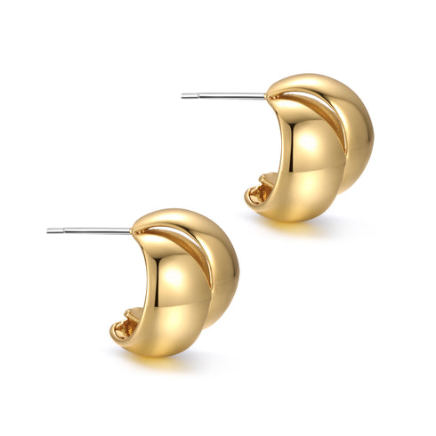 Dual C Twist Ear Stud Earrings - Zafari Studio - Zafari Jewlery