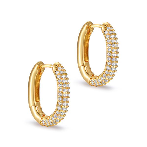 U Shape CZ Earrings - Zafari Studio Jewelry