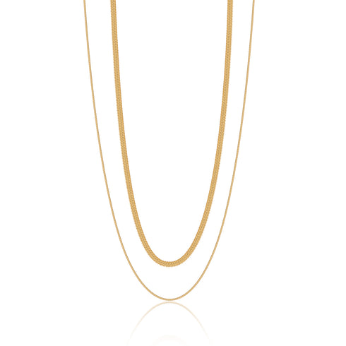 Sleek Double-Layered Snakebone Choker Necklace - Zafari Studio Jewelry