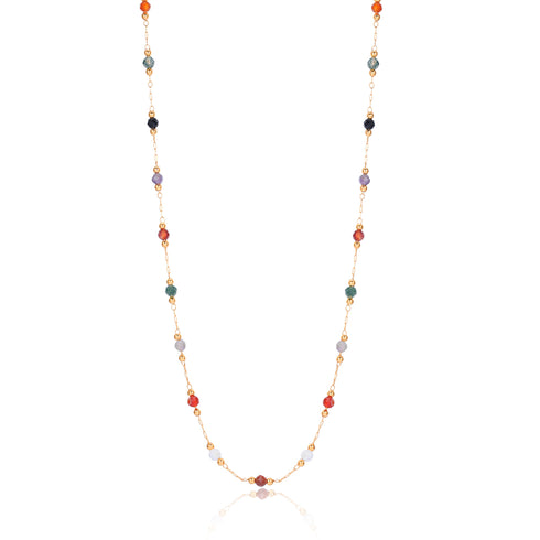 Colorful Gems Chain Necklace - Zafari Studio - Zafari Jewlery