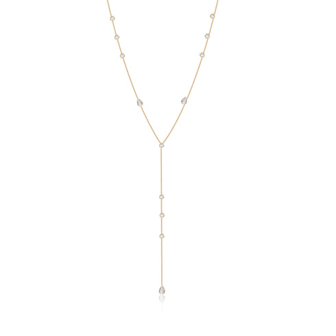 Y-Necklace with Dazzling Drop Zirconia - Zafari Studio Jewelry