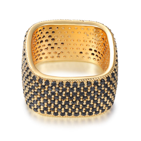 Dazzling Square Zirconia Encrusted Ring - Zafari Studio Jewelry