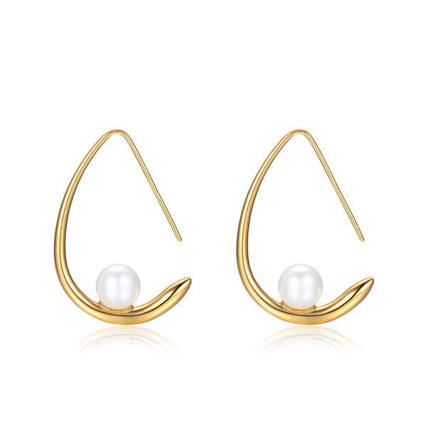 Waterdrop Shape with Pearl Hook Earrings - Zafari Studio Jewelry