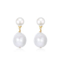ELLE White Pearl Drop Earrings - Zafari Studio Jewelry