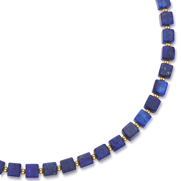 Square Blue Lapis Lazuli Necklace - Zafari Studio - Zafari Jewlery