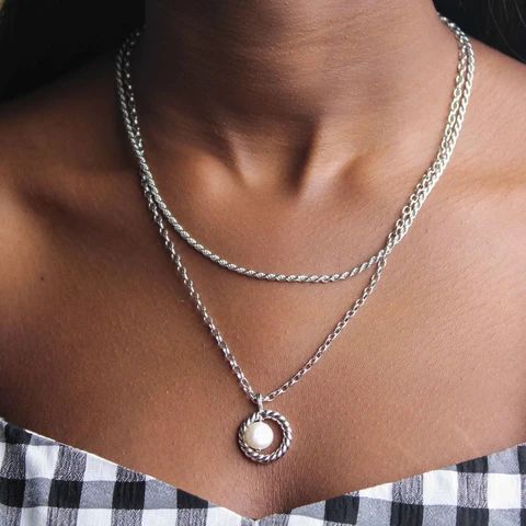 Freshwater Pearl Pendant 18K Gold Vermeil Chain - Zafari Studio Jewelry