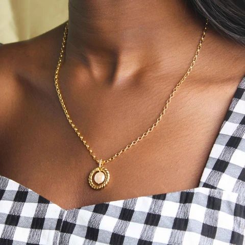 Freshwater Pearl Pendant 18K Gold Vermeil Chain - Zafari Studio Jewelry