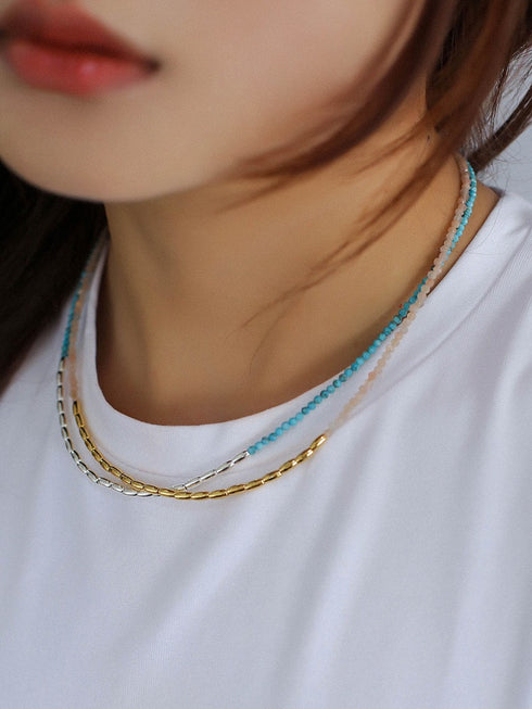 Mini Gemstones Beaded Necklace - Zafari Studio Jewelry