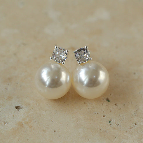 Swarovsk Pearl Zirconia Stone Earrings - Zafari Studio Jewelry