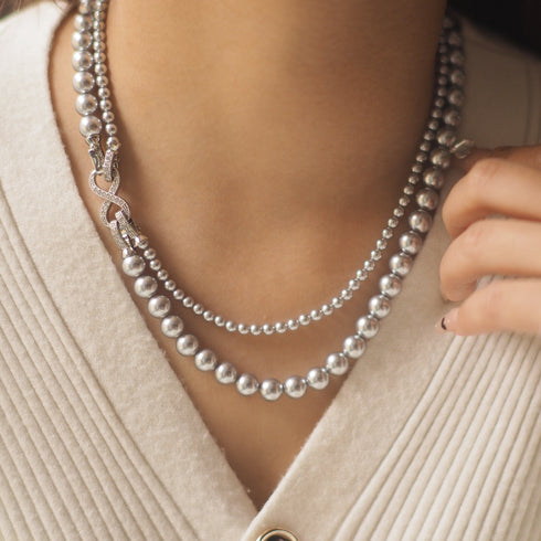 Detachable Double Layered Pearl Necklace - Zafari Studio Jewelry
