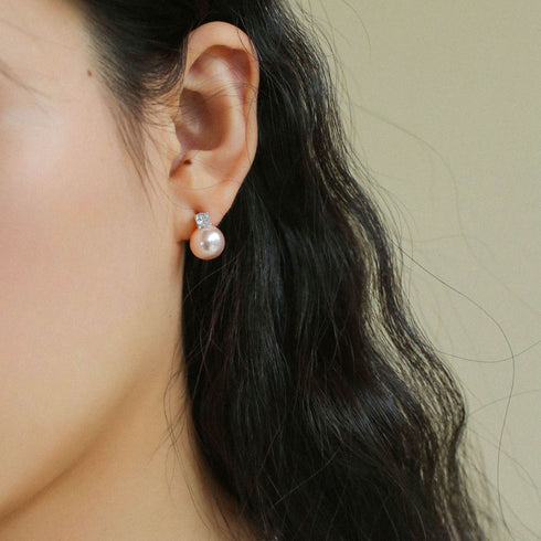 Swarovsk Pearl Zirconia Stone Earrings - Zafari Studio Jewelry