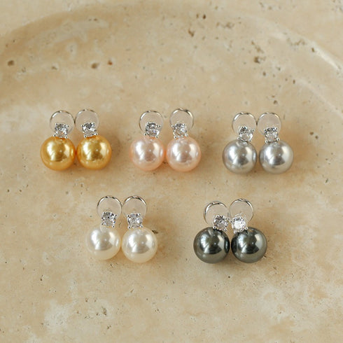 Swarovsk Pearl Zirconia Stone Earrings - Zafari Studio Jewelry