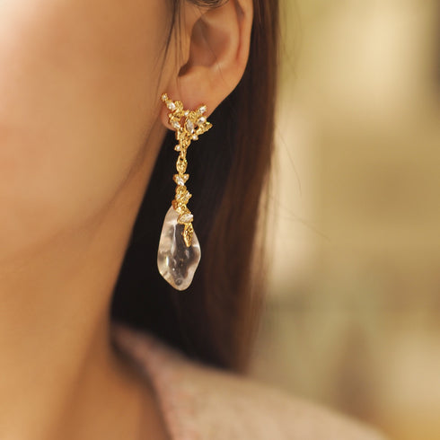 Clear Crystal Waterdrop Zirconia Earrings - Zafari Studio Jewelry