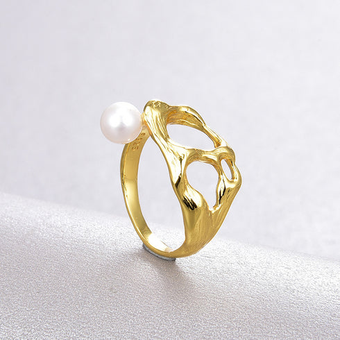 Chaotic Freshwater Pearl Ring - Zafari Studio Jewelry