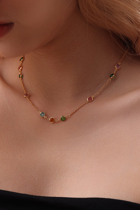 Multicolor Gemstone Necklace - Zafari Studio - Zafari Jewlery