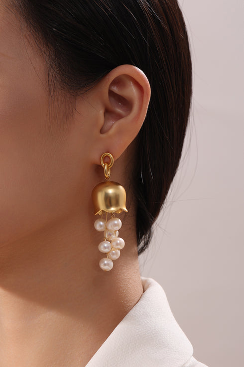 Lily of the valley pearl earrings - Zafari Studio Jewelry