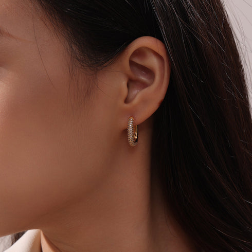 U Shape CZ Earrings - Zafari Studio Jewelry