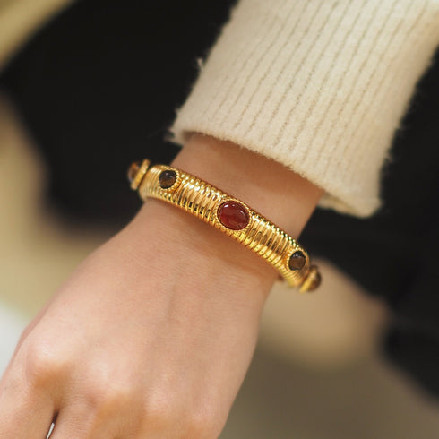 Natural Stone Vintage Adjustable Bracelet - Zafari Studio Jewelry