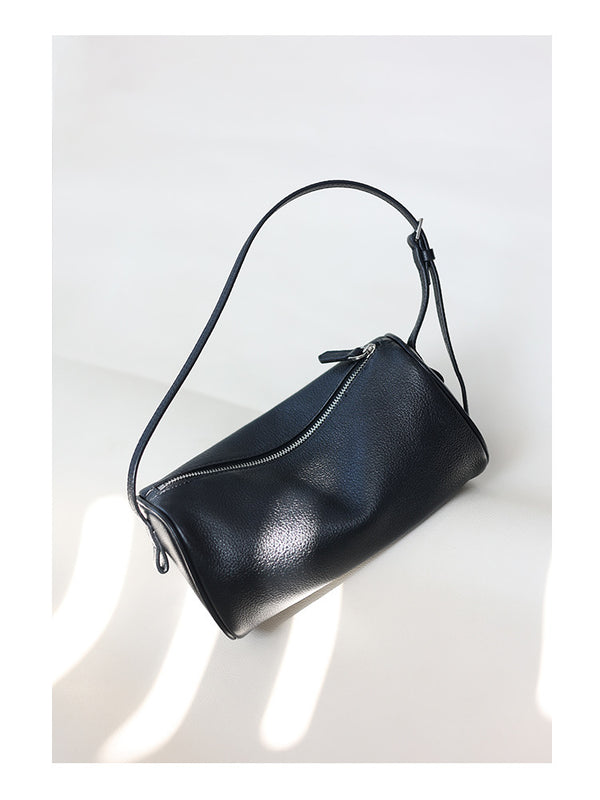 Lilian Genuine Leather Underarm Cylinder Bag - Zafari Studio Jewelry