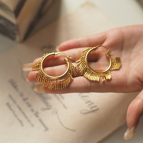 Vintage Hoop Tessel Earrings - Zafari Studio Jewelry