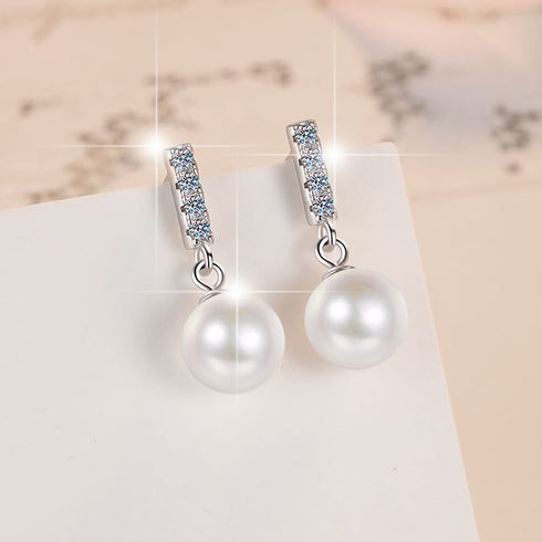 Natural Pearls CZ Earring - Zafari Studio Jewelry