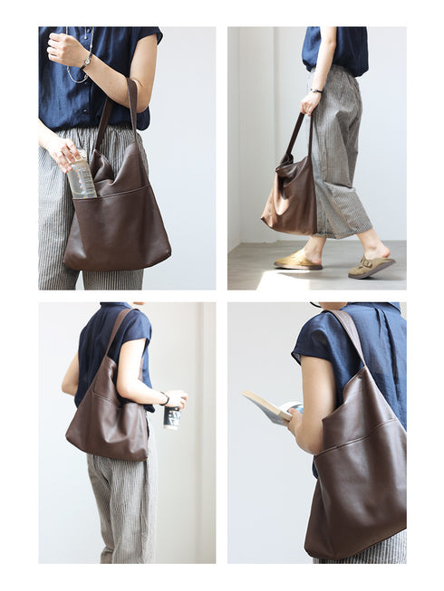 Lilian Genuine Leather Sheepskin Minimalist Style Tote Bag - Zafari Studio Jewelry