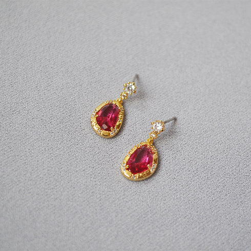 Gemstone Teardrop Earrings - Zafari Studio Jewelry