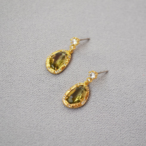 Gemstone Teardrop Earrings - Zafari Studio Jewelry