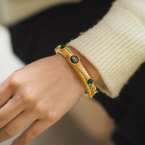 Natural Stone Vintage Adjustable Bracelet - Zafari Studio Jewelry