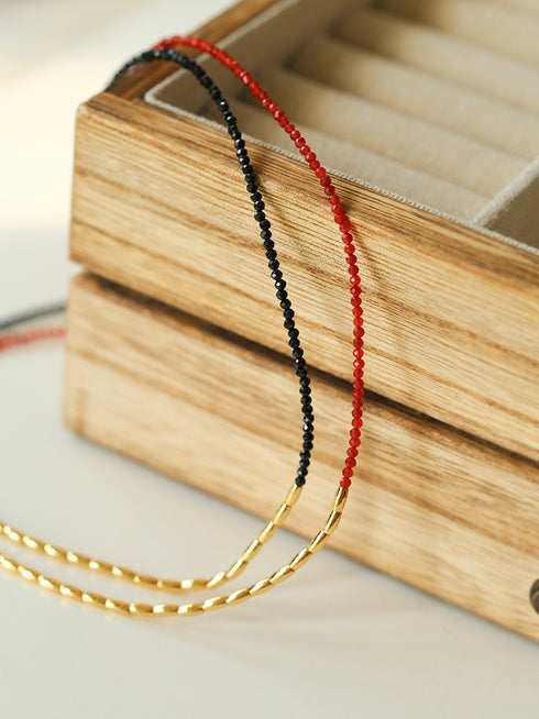 Mini Gemstones Beaded Necklace - Zafari Studio Jewelry