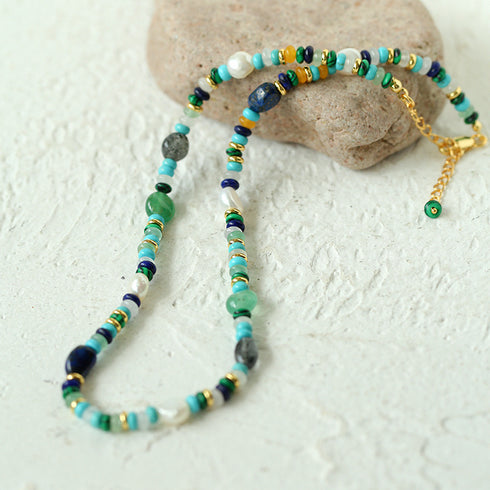 Multicolor Onyx Beads Necklace - Zafari Studio Jewelry