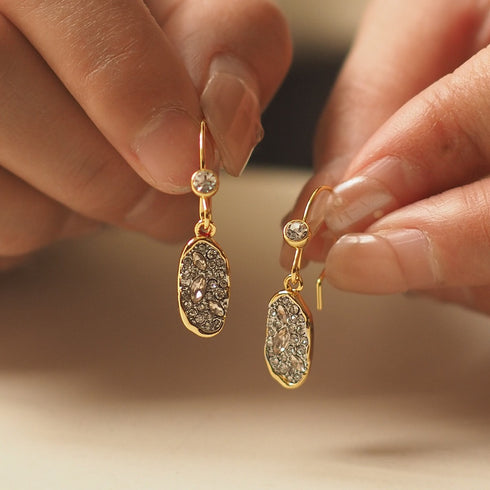 Vintage Coin Zirconia Hook Earrings - Zafari Studio Jewelry