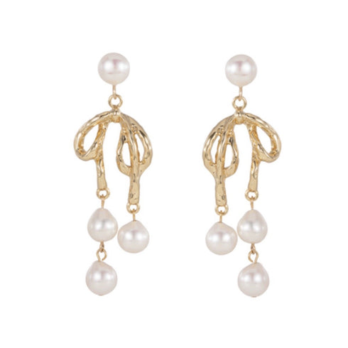 Bow Baroque Freshwater Pearl Earrings - Zafari Studio Jewelry