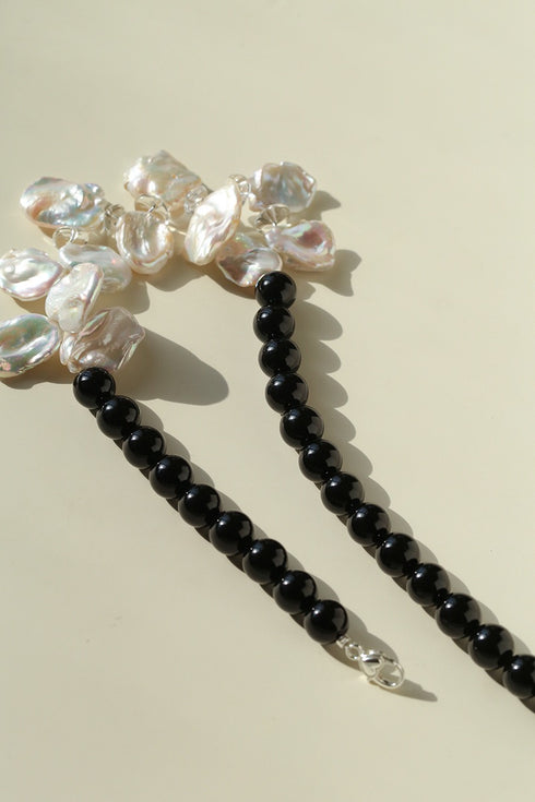 Petal Baroque Pearl & Agate Statement Necklace - Necklaces | ZAFARI Studio Jewelry