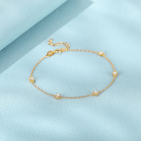 Classic Zirconia Bracelet – Adjustable Minimalist Design - Zafari Studio Jewelry