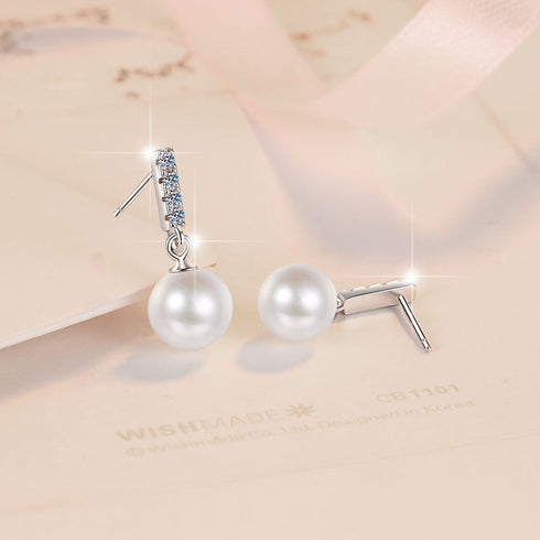 Natural Pearls CZ Earring - Zafari Studio Jewelry