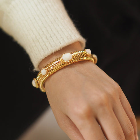 Natural Stone Vintage Adjustable Bracelet - Zafari Studio Jewelry