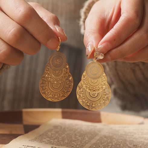 Bohemian Vintage Lace Hollow Earrings - Zafari Studio Jewelry